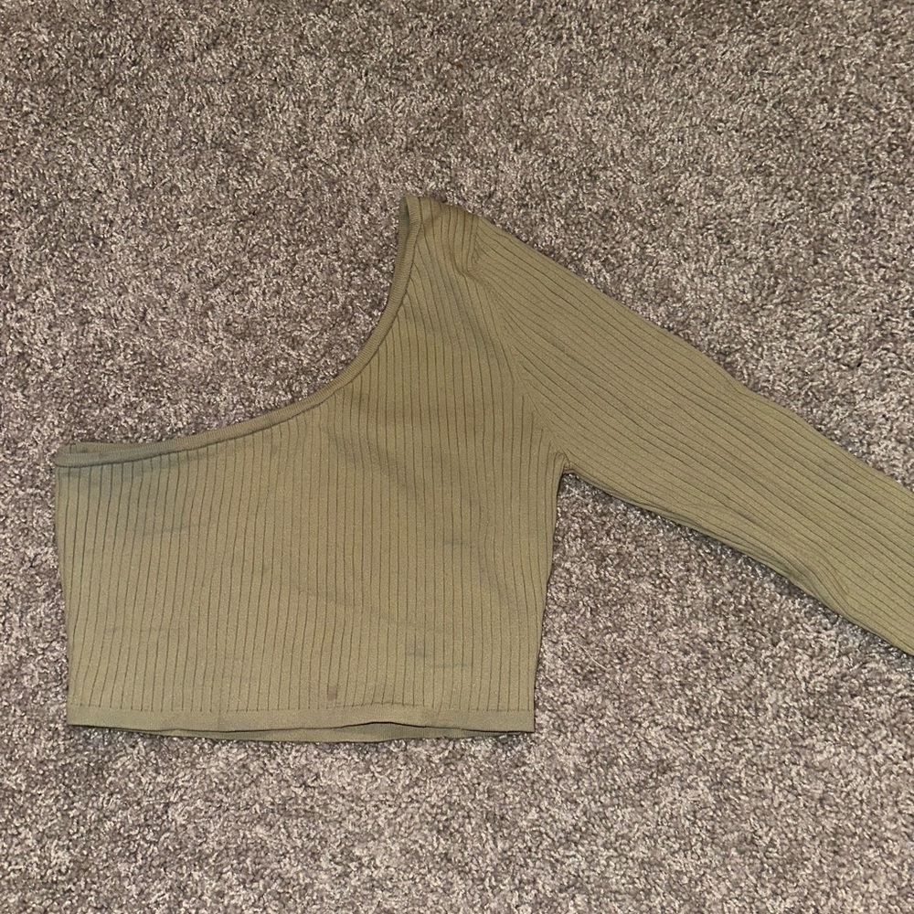 Forever 21 Olive Ribbed Top